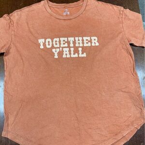 Aerie Orange and White Short Sleeve Tees